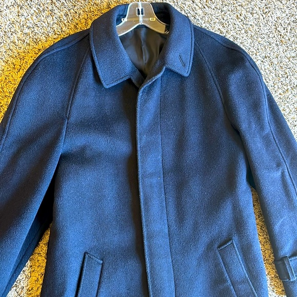Cashmere & Wool Women’s Navy Classic Long Overcoat Size 12 - Picture 2 of 16